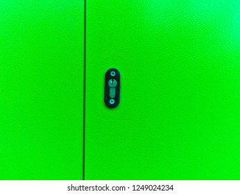 Lock On A Lime Green Door.