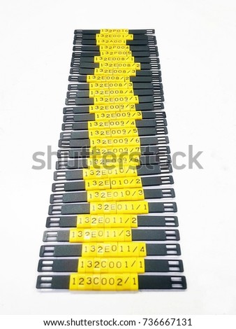 Lock out & Tag. Out , cable tag for Equipment number