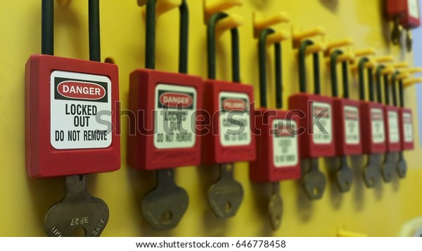 Lock out & Tag out , Lockout\
station,machine - specific lockout devices and\
