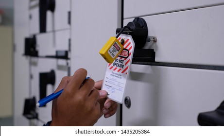 Lock out & Tag out, Lock out station, machine - specific Lock out devices , Lock out for electrical maintenance - Shutterstock ID 1435205384