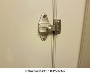 Locked Bathroom Or Restroom Stall Door Or Latch