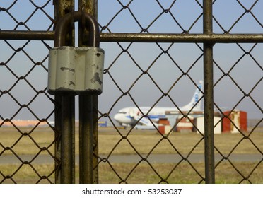 Locked Door To The Airport - Airport Closed