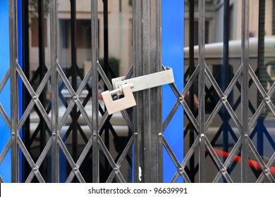 Locked Door On A Closed Store