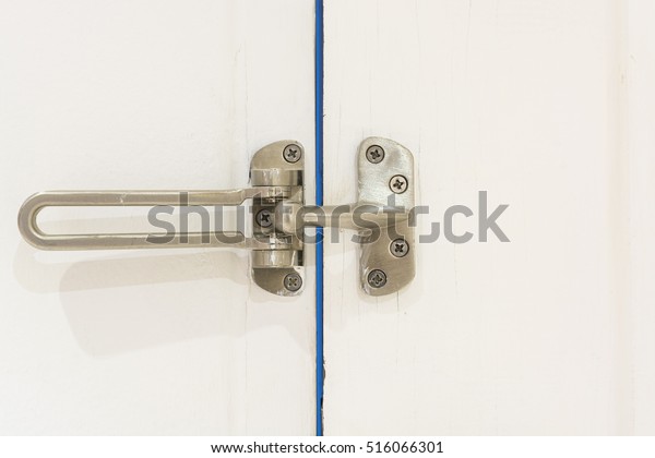 Locked Doors Hotel On Wooden Door Stock Image Download Now