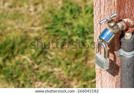 A locked Spigot in a California Park due to the water drought