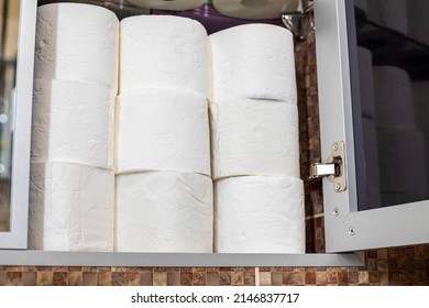 A locker full of toilet paper. A huge pile of toilet paper. A stockpile toilet paper.