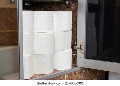 A locker full of toilet paper. A huge pile of toilet paper. A stockpile toilet paper.