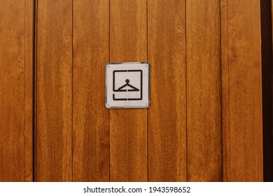 Locker Room Sign On Wooden Background. Beach. Natural