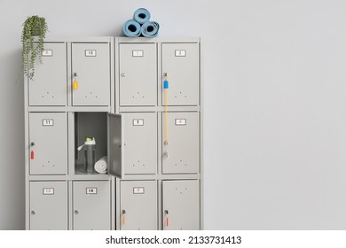 Locker With Sport Equipment In Change-room