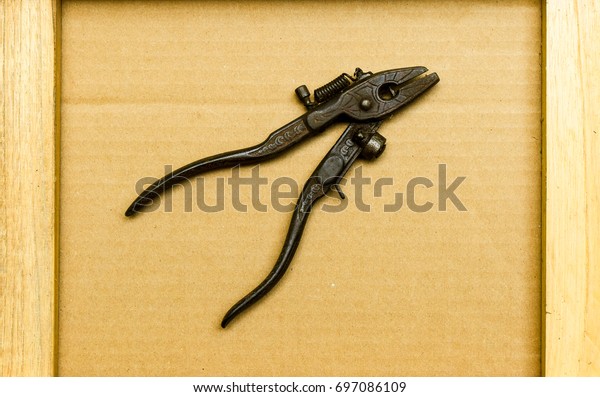 Locking pliers,Hand tool of carpenter,ancient\
tool  rare locking\
pliers.
