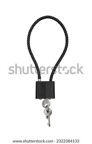 Locks and keys used to safely secure a firearm from being used. Weapon cable lock. Gun safety