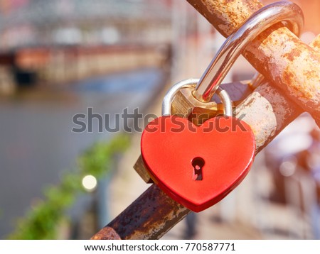Locks of lovers on the bridge.