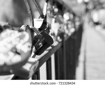 Locks on the railing