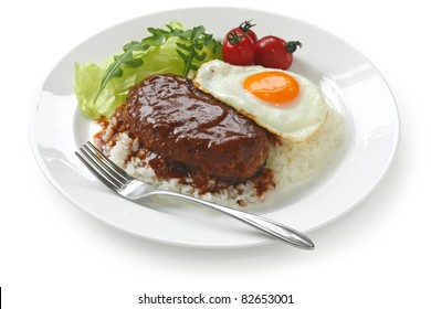 Loco Moco Hamburger Plate , Hawaiian Cuisine