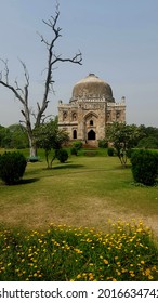 Lodhi Gardens in Delhi is known for the exceptional architectural monuments and exotic plant species. The historical complex consists of mausoleums of rulers of Lodhi Dynasty. - Shutterstock ID 2016634742