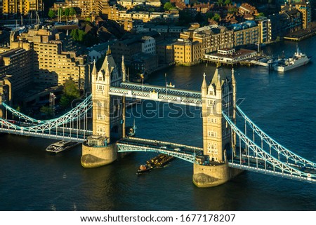 Lodon Bridge and the Thames River in England