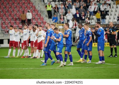 Lodz, POLAND – 31 08 2022: Polish Cup. LKS Lodz - Stal Mielec. Stal Mielec Team.