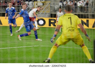 Lodz, POLAND – 31 08 2022: Polish Cup. LKS Lodz - Stal Mielec. Dawid Kort.