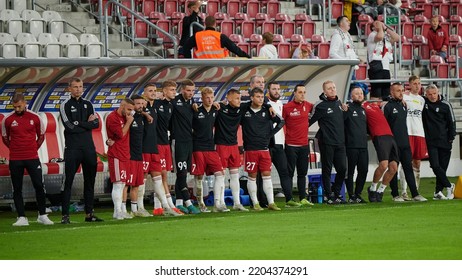 Lodz, POLAND – 31 08 2022: Polish Cup. LKS Lodz - Stal Mielec. LKS Lodz Team.