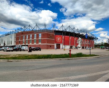 Lodz, Poland - May 7 2022: Widzew Stadium (Widzew Łodz Municipal Stadium)