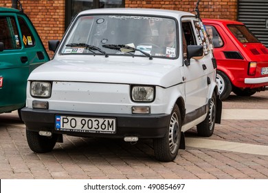 Lodz, Poland, September 17, 2016: Manufaktura, Rally of enthusiasts "FIAT 126p Maluch" 