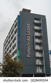 Lodz, Poland - September 27, 2020: Student Dormitory Of Łódź University Of Technology In Poland