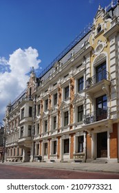  LODZ,POLAND, PIOTRKOWSKA STREET,JULY 2021 ;  Beautiful Historic Townhouse In Lodz - Beautiful Tenement House After Renovation 
