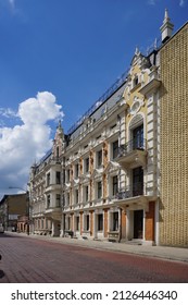  LODZ,POLAND, STREET,JULY 2021 ;  Beautiful Historic Townhouse In Lodz - Beautiful Tenement House After Renovation 