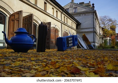 LODZ,POLAND,OCTOBER 2021: Museum Of Cinematography In Lodz - Giant Props From The Film