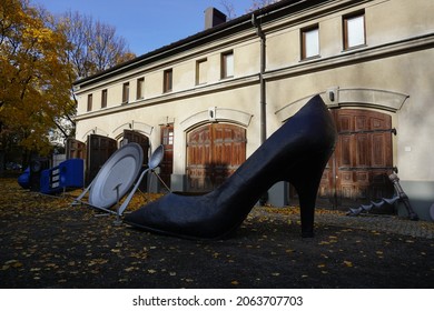 LODZ,POLAND,OCTOBER 2021: Museum Of Cinematography In Lodz - Giant Props From The Film