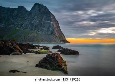 Lofoten Mountain Sunset White Sand Stock Photo 1534719218 | Shutterstock