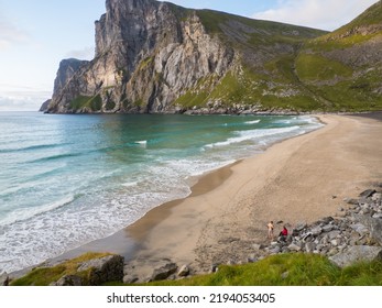 Lofoten, Norway - August 2019; Kvalvika Beach, Lofoten, Northern Norway. Northern Europe. Scandinavia.