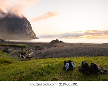 Lofoten, Norway - August 2019; Kvalvika Beach, Lofoten, Northern Norway. Northern Europe. Scandinavia.