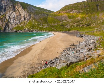 Lofoten, Norway. Kvalvika Beach, Lofoten, Northern Norway. Northern Europe. Scandinavia.