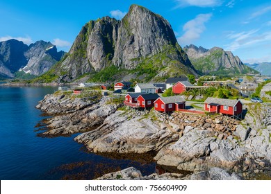 Lofoten Summer Landscape
				Lofoten is an archipelago in the county of Nordland, Norway. Is known for a distinctive scenery with dramatic mountains and peaks