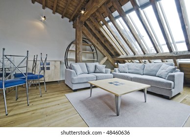 Loft Apartment Of A Warehouse Conversion With Exposed Beams