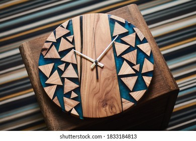 Loft Resin Wood Clock Slab