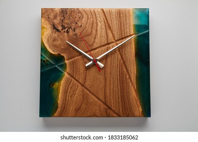 Loft Resin Wood Clock Slab