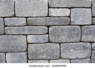 Loft Styled White Brick Wall. Surface White Wall Of Stone Wall Gray Tones For Use As Background. Texture Of Whitened Masonry. Building Blocks