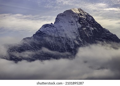 A lofty mountain in the clouds