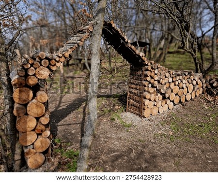 log arch, and while  it’s defying gravity, it relies on some very specific physics and likely bit of hidden support to keep from collapsing on someone's head. ​If you’re interested in how this works or how to build something similar