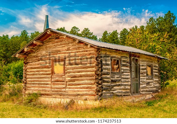 Log Cabin Landusky Montana Stock Photo Edit Now 1174237513