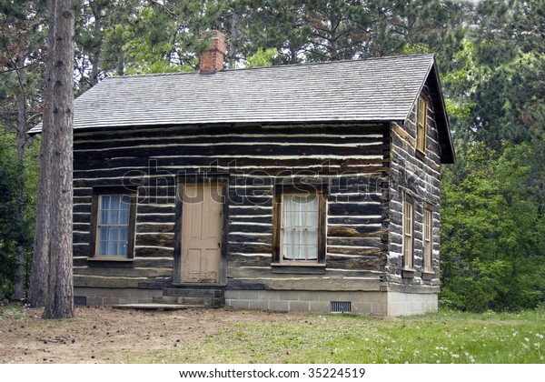 Log Cabin On New Foundation Wilderness Transportation Buildings