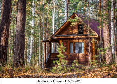 A log cabin in the Russian forest