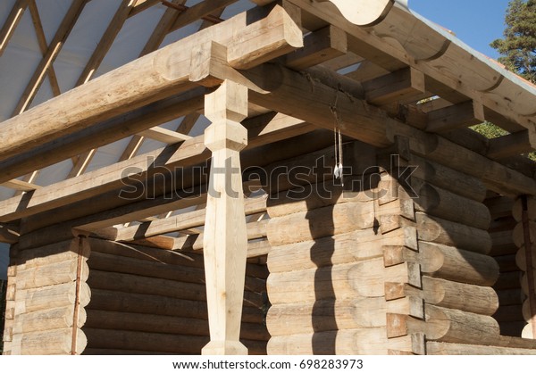 Log Cabin Spruce Moss Roof Construction Stock Photo Edit Now