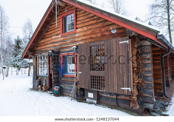 Log Cabin Winter Northern Europe Finland Stock Photo Edit Now