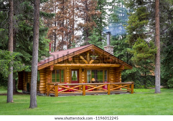 Log Cabin Woods Stock Image Download Now