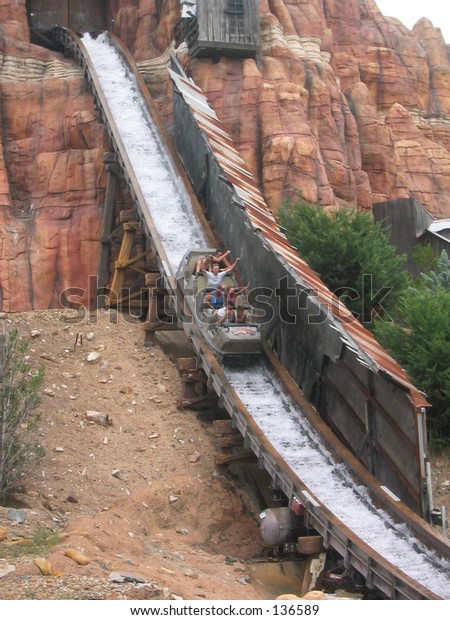 log flume ride without water