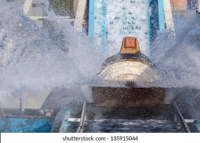 Log Flume Splashing Water