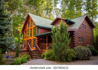 Log mountain cabin deep in the woods - Shutterstock ID 2017824212